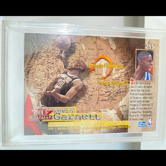 Skybox Kevin Garnett Rookie Card #233 - Picture 2 of 2